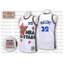 Men's Adidas Utah Jazz #32 Karl Malone Authentic White 1995 All Star Throwback NBA Jersey