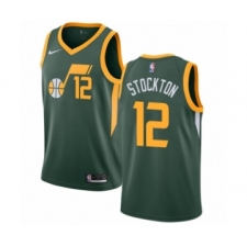 Youth Nike Utah Jazz #12 John Stockton Green Swingman Jersey - Earned Edition