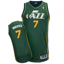 Men's Adidas Utah Jazz #7 Pete Maravich Authentic Green Alternate NBA Jersey