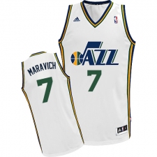 Men's Adidas Utah Jazz #7 Pete Maravich Swingman White Home NBA Jersey