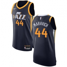 Men's Nike Utah Jazz #44 Pete Maravich Authentic Navy Blue Road NBA Jersey - Icon Edition