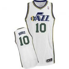 Men's Adidas Utah Jazz #10 Alec Burks Authentic White Home NBA Jersey