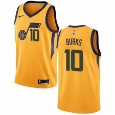 Men's Nike Utah Jazz #10 Alec Burks Swingman Gold NBA Jersey Statement Edition