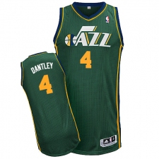 Men's Adidas Utah Jazz #4 Adrian Dantley Authentic Green Alternate NBA Jersey