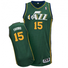 Men's Adidas Utah Jazz #15 Derrick Favors Authentic Green Alternate NBA Jersey
