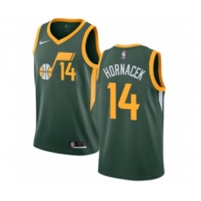 Women's Nike Utah Jazz #14 Jeff Hornacek Green Swingman Jersey - Earned Edition