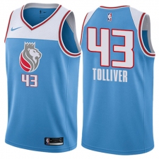 Men's Nike Sacramento Kings #43 Anthony Tolliver Authentic Blue NBA Jersey - City Edition