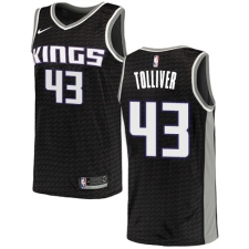 Youth Nike Sacramento Kings #43 Anthony Tolliver Authentic Black NBA Jersey Statement Edition