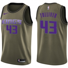Youth Nike Sacramento Kings #43 Anthony Tolliver Swingman Green Salute to Service NBA Jersey