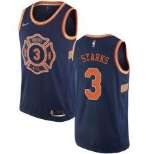 Men's Nike New York Knicks #3 John Starks Authentic Navy Blue NBA Jersey - City Edition