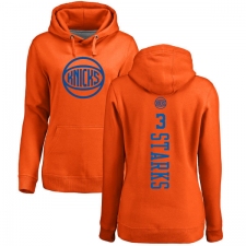 NBA Women's Nike New York Knicks #3 John Starks Orange One Color Backer Pullover Hoodie