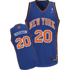 Men's Nike New York Knicks #20 Allan Houston Authentic Royal Blue Throwback NBA Jersey