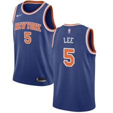 Men's Nike New York Knicks #5 Courtney Lee Swingman Royal Blue NBA Jersey - Icon Edition