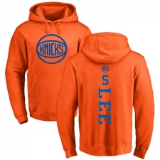 NBA Nike New York Knicks #5 Courtney Lee Orange One Color Backer Pullover Hoodie