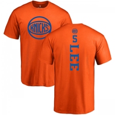NBA Nike New York Knicks #5 Courtney Lee Orange One Color Backer T-Shirt