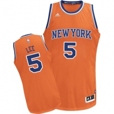 Women's Adidas New York Knicks #5 Courtney Lee Swingman Orange Alternate NBA Jersey