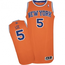 Youth Adidas New York Knicks #5 Courtney Lee Authentic Orange Alternate NBA Jersey
