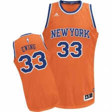 Men's Adidas New York Knicks #33 Patrick Ewing Swingman Orange Alternate NBA Jersey