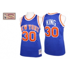 Men's Mitchell and Ness New York Knicks #30 Bernard King Authentic Royal Blue Throwback NBA Jersey