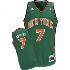 Men's Adidas New York Knicks #7 Carmelo Anthony Swingman Green NBA Jersey