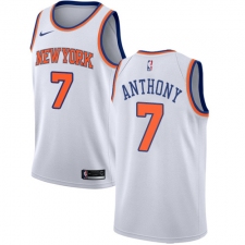 Men's Nike New York Knicks #7 Carmelo Anthony Authentic White NBA Jersey - Association Edition