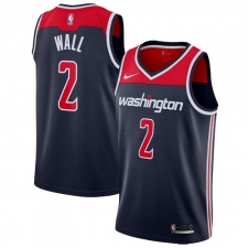 Men's Nike Washington Wizards #2 John Wall Authentic Navy Blue NBA Jersey Statement Edition