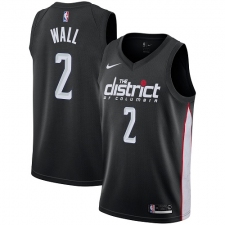 Men's Nike Washington Wizards #2 John Wall Swingman Black NBA Jersey - City Edition