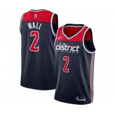 Men's Washington Wizards #2 John Wall Authentic Navy Blue Finished Basketball Jersey - Statement Edition