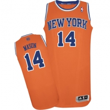 Men's Adidas New York Knicks #14 Anthony Mason Authentic Orange Alternate NBA Jersey