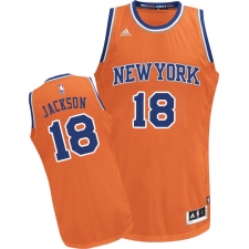 Men's Adidas New York Knicks #18 Phil Jackson Swingman Orange Alternate NBA Jersey