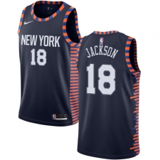 Men's Nike New York Knicks #18 Phil Jackson Swingman Navy Blue NBA Jersey - 2018 19 City Edition