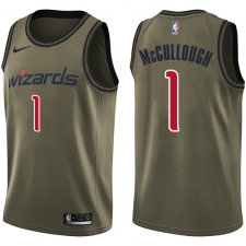 Men's Nike Washington Wizards #1 Chris McCullough Swingman Green Salute to Service NBA Jersey