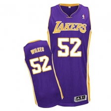 Men's Adidas Los Angeles Lakers #52 Jamaal Wilkes Authentic Purple Road NBA Jersey