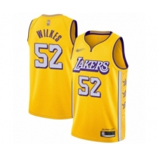 Men's Los Angeles Lakers #52 Jamaal Wilkes Swingman Gold 2019-20 City Edition Basketball Jersey