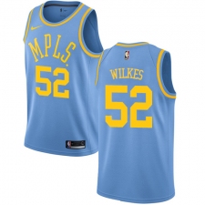 Men's Nike Los Angeles Lakers #52 Jamaal Wilkes Authentic Blue Hardwood Classics NBA Jersey