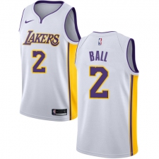 Women's Nike Los Angeles Lakers #2 Lonzo Ball Authentic White NBA Jersey - Association Edition