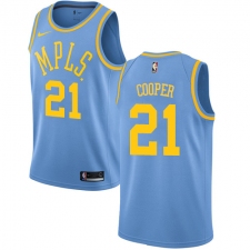Men's Nike Los Angeles Lakers #21 Michael Cooper Authentic Blue Hardwood Classics NBA Jersey