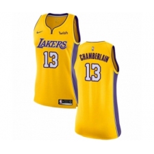 Women's Los Angeles Lakers #13 Wilt Chamberlain Authentic Gold Home Basketball Jersey - Icon Edition