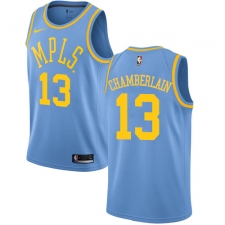 Women's Nike Los Angeles Lakers #13 Wilt Chamberlain Authentic Blue Hardwood Classics NBA Jersey