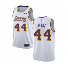 Men's Los Angeles Lakers #44 Jerry West Authentic White Basketball Jersey - Association Edition