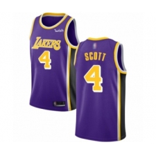 Men's Los Angeles Lakers #4 Byron Scott Authentic Purple Basketball Jerseys - Icon Edition