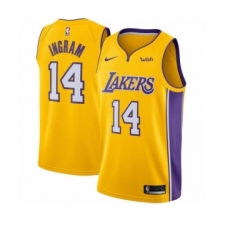 Men's Los Angeles Lakers #14 Brandon Ingram Authentic Gold Home Basketball Jersey - Icon Edition
