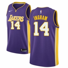 Men's Nike Los Angeles Lakers #14 Brandon Ingram Authentic Purple NBA Jersey - Icon Edition