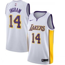 Men's Nike Los Angeles Lakers #14 Brandon Ingram Swingman White NBA Jersey - Association Edition