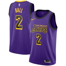Men's Nike Los Angeles Lakers #2 Brandon Ingram  Purple stripe NBA Jersey