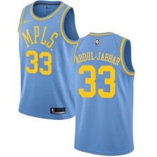 Men's Nike Los Angeles Lakers #33 Kareem Abdul-Jabbar Authentic Blue Hardwood Classics NBA Jersey