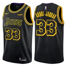Women's Nike Los Angeles Lakers #33 Kareem Abdul-Jabbar Swingman Black NBA Jersey - City Edition