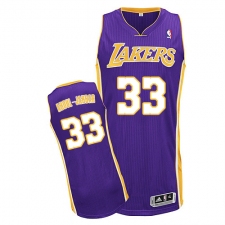 Youth Adidas Los Angeles Lakers #33 Kareem Abdul-Jabbar Authentic Purple Road NBA Jersey