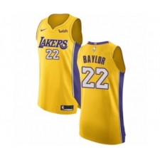 Men's Los Angeles Lakers #22 Elgin Baylor Authentic Gold Home Basketball Jersey - Icon Edition