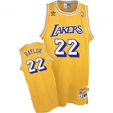 Men's Mitchell and Ness Los Angeles Lakers #22 Elgin Baylor Authentic Gold Throwback NBA Jersey